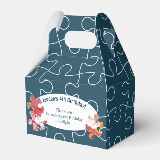 Fun Puzzle Balloon 4e verjaardag Bedankdoosjes (Achterkant)