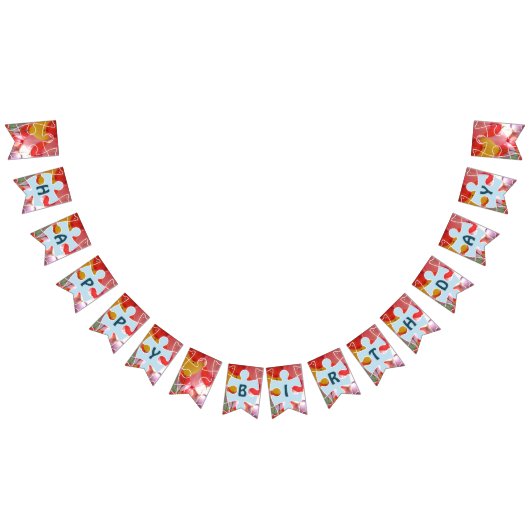 Fun Puzzle Balloon Happy Birthday Vlaggetjes (Alle)