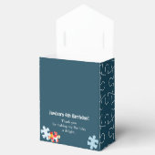 Fun Puzzle Theme 4th Birthday Party Blue Thank You Bedankdoosjes (Geopend)