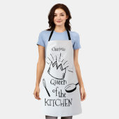 Fun Queen of the Kitchen gepersonaliseerd Schort (Gedragen)
