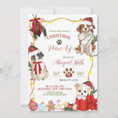 Fun Quirky Dog Christmas Pawty Kaart (Voorkant)