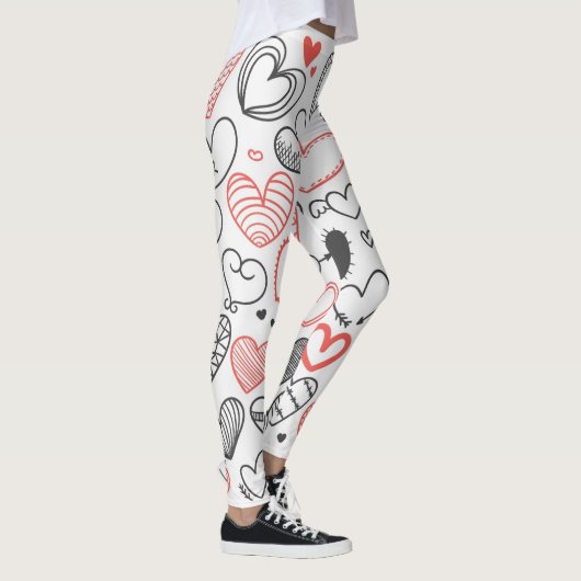 Fun quirky graffiti harten leggings (Rechts)
