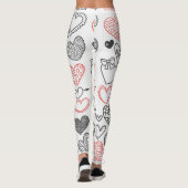Fun quirky graffiti harten leggings (Achterkant)