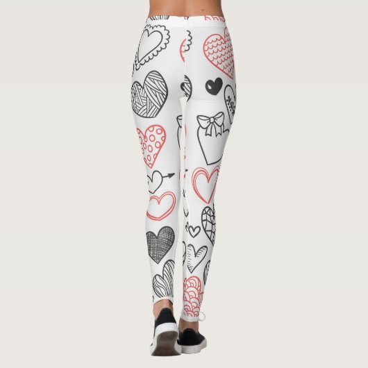 Fun quirky graffiti harten leggings (Achterkant)