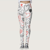 Fun quirky graffiti harten leggings (Voorkant)