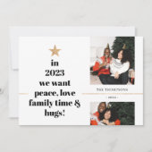 Fun Quote Family Foto minimalist Gold Glitter Feestdagenkaart (Voorkant)