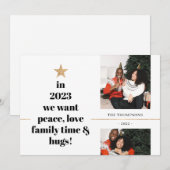 Fun Quote Family Foto minimalist Gold Glitter Feestdagenkaart (Voorkant / Achterkant)