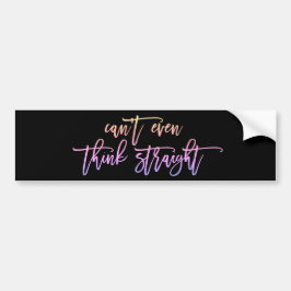 Fun Quote Gay Pride Sunset Pink Glitter Black Bumpersticker