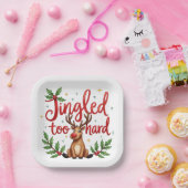 Fun Quote Jingled Too Hard Christmas Papieren Bordje (Feest)