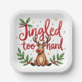Fun Quote Jingled Too Hard Christmas Papieren Bordje (Voorkant)