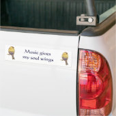 Fun Quote Muziek geeft mijn ziel vleugels Vogel Bumpersticker (Op Truck)