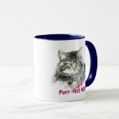 Fun Quote Purrr-fect mama Waterverf Cat Mok (Voorkant rechts)