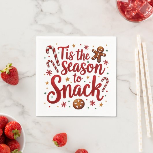 Fun Quote Tis the Season to Snack Christmas  Servet (Insitu)