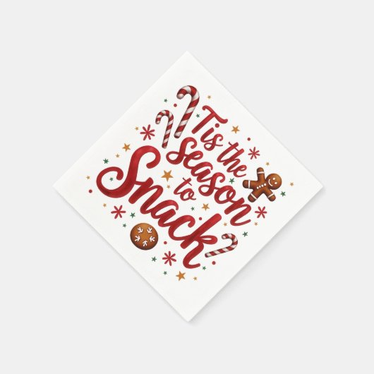Fun Quote Tis the Season to Snack Christmas  Servet (Hoek)