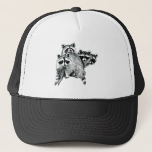 Fun Raccoon Friends Family Animal Waterverf Trucker Pet