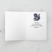 Fun Raccoon Godson Honkbal Verjaardagsdier Kaart (Binnen)