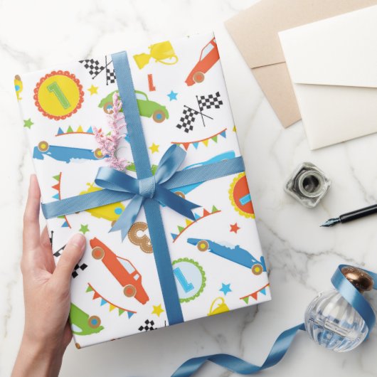 Fun Race-autopatroonjongens: verpakkingspapier Cadeaupapier (Geschenken)