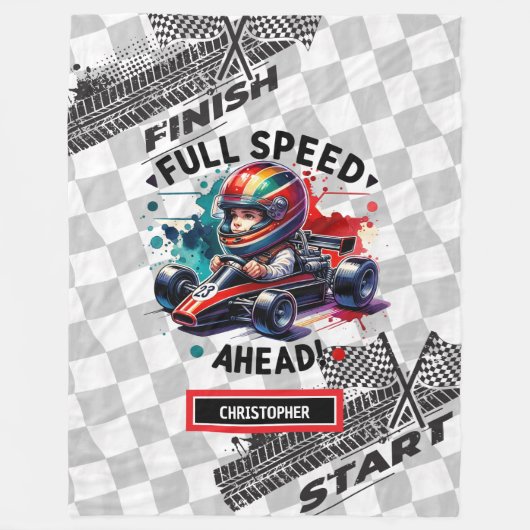 Fun Racing Blanket Formula 1 Boy Verjaardag Fleece Deken (Voorkant)