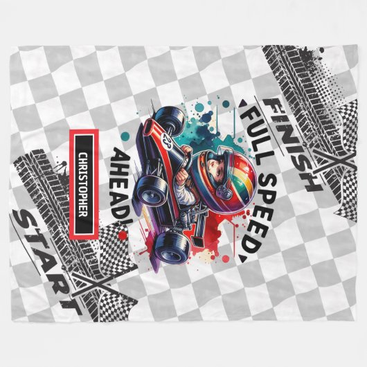 Fun Racing Blanket Formula 1 Boy Verjaardag Fleece Deken (Voorkant (Horizontaal))