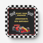 Fun Racing Driver Birthday Boy Papieren Bordje (Voorkant)
