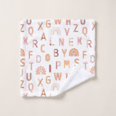 Fun Rainbow Alphabet Pattern Bad Handdoek (Wasdoekje)