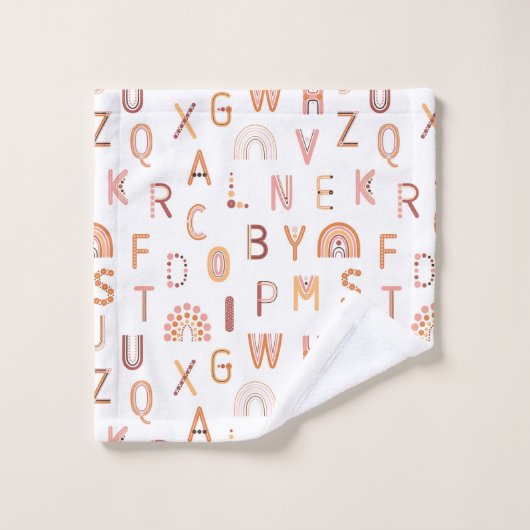 Fun Rainbow Alphabet Pattern Bad Handdoek (Wasdoekje)