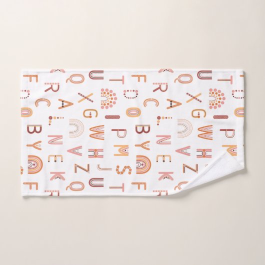 Fun Rainbow Alphabet Pattern Bad Handdoek (Handdoek)