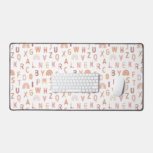 Fun Rainbow Alphabet Pattern Bureaumat (Keyboard & Muis)