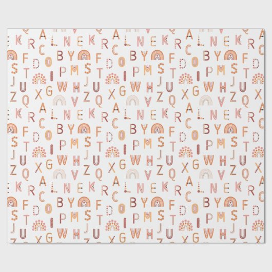 Fun Rainbow Alphabet Pattern Cadeaupapier (Vlak)
