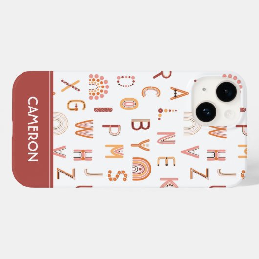 Fun Rainbow Alphabet Pattern Case-Mate iPhone Case (Achterkant (horizontaal))