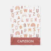 Fun Rainbow Alphabet Pattern Fleece Deken (Voorkant)