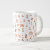 Fun Rainbow Alphabet Pattern Grote Koffiekop (Voorkant rechts)