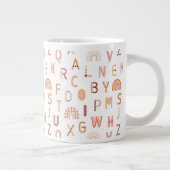 Fun Rainbow Alphabet Pattern Grote Koffiekop (Rechts)