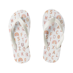 Fun Rainbow Alphabet Pattern Kinder Teenslippers