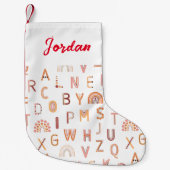 Fun Rainbow Alphabet Pattern Kleine Kerstsok (Voorkant)