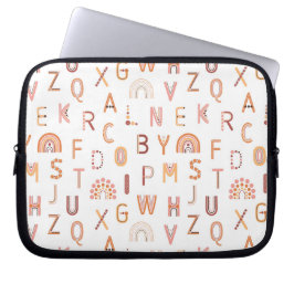 Fun Rainbow Alphabet Pattern Laptop Sleeve