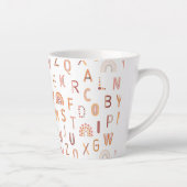 Fun Rainbow Alphabet Pattern Latte Mok (Rechts)