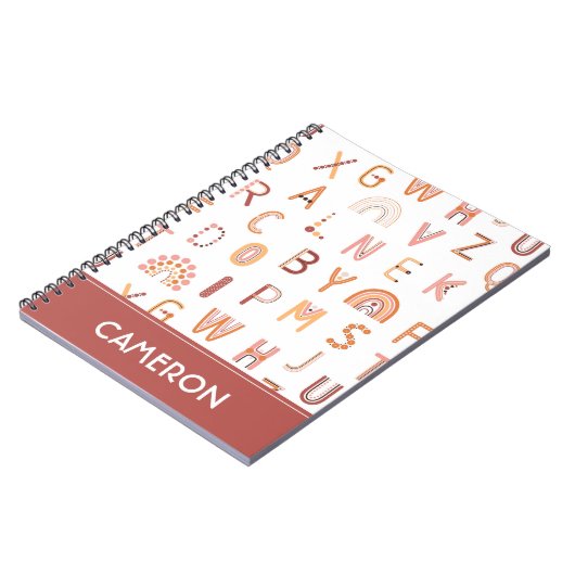 Fun Rainbow Alphabet Pattern Notitieboek (Linkerzijde)
