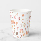 Fun Rainbow Alphabet Pattern Papieren Bekers (Achterkant)