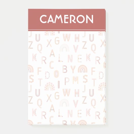 Fun Rainbow Alphabet Pattern Post-it® Notes (Voorkant)