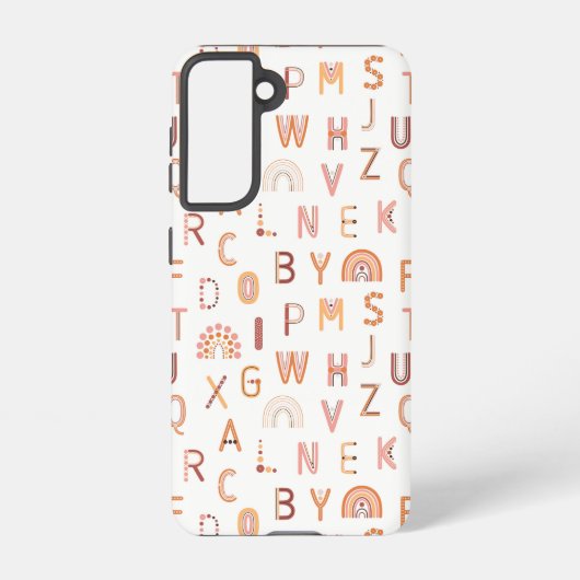 Fun Rainbow Alphabet Pattern Samsung Galaxy Hoesje (Achterkant)