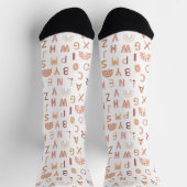 Fun Rainbow Alphabet Pattern Sokken (Top)