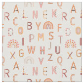 Fun Rainbow Alphabet Pattern Stof (Close Up)