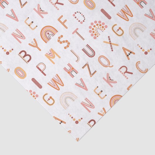 Fun Rainbow Alphabet Pattern Tissuepapier (Detail)