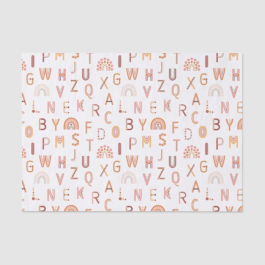 Fun Rainbow Alphabet Pattern Tissuepapier (Voorkant)
