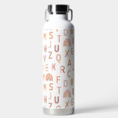 Fun Rainbow Alphabet Pattern Waterfles (Voorkant)