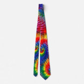 Fun Rainbow Colors Retro Tie Dye Far Out Stropdas (Achterkant)