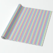 Fun Rainbow Colors Striped Cadeaupapier (Uitgerold)
