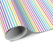 Fun Rainbow Colors Striped Cadeaupapier (Rol Hoek)