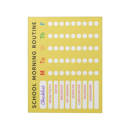 Fun Rainbow Daily Routine Checklist Custom Chores Notitieblok (Linkerzijde)